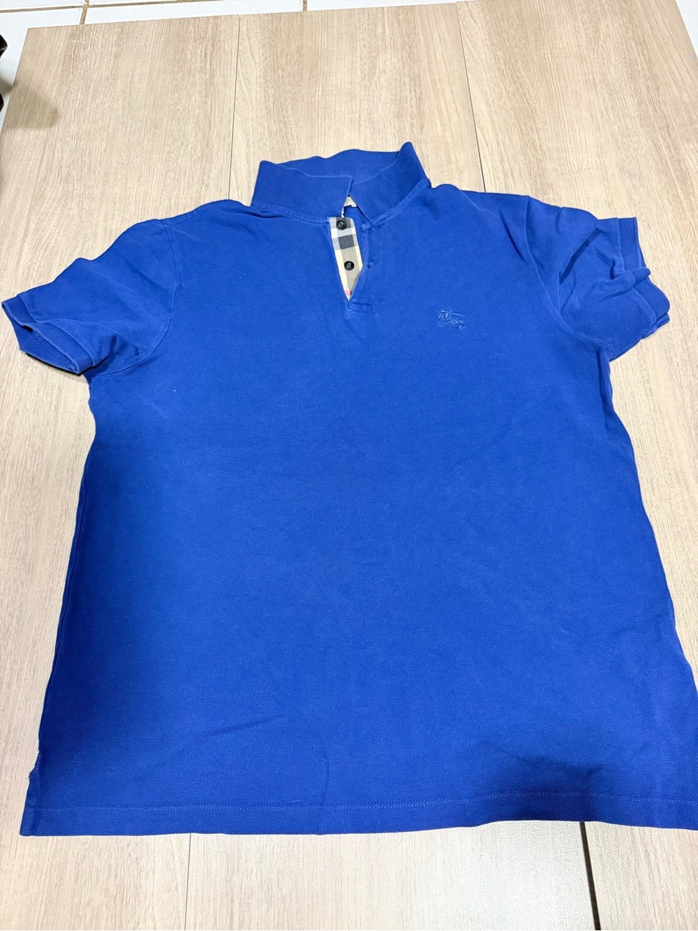 Burberry Boys Short Sleeve Polo Shirt in Bright Blue